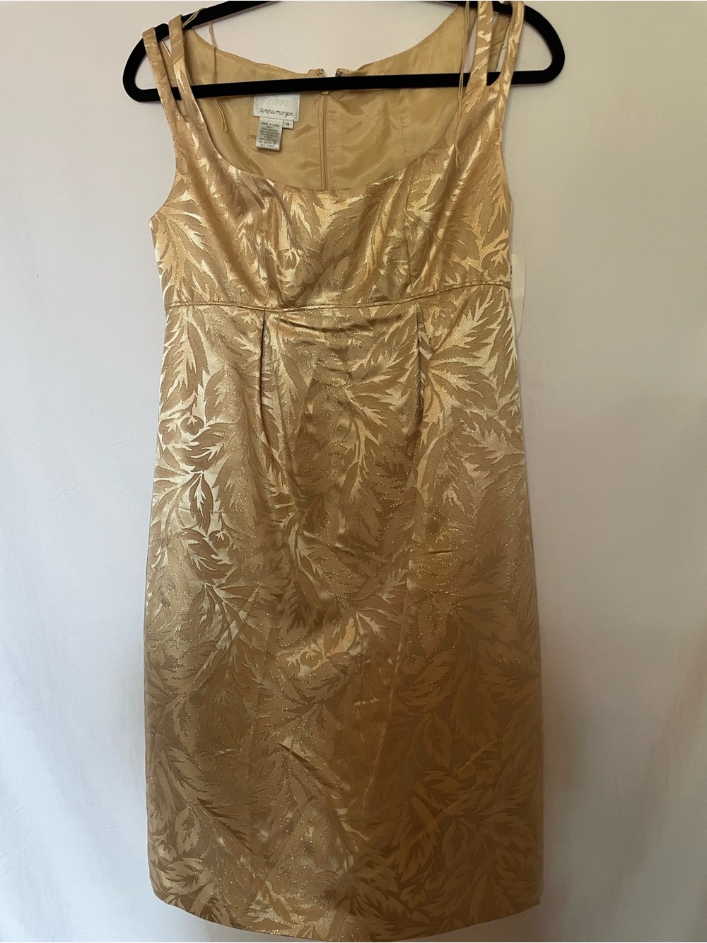 Donna Morgan Gold Brocade Midi Sheath Dress